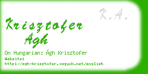 krisztofer agh business card