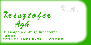 krisztofer agh business card